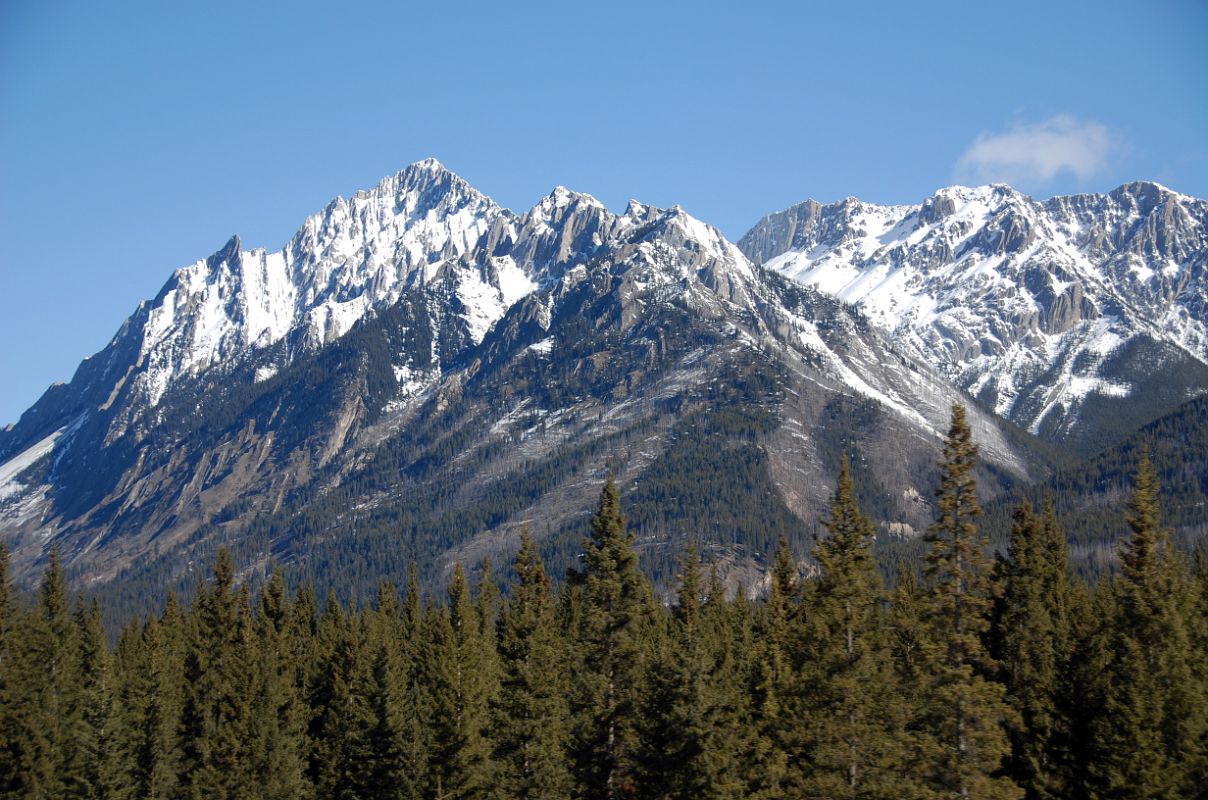 27C Mount Ishbel Morning From Trans Canada Highway Driving Between Banff And Lake Louise in Winter